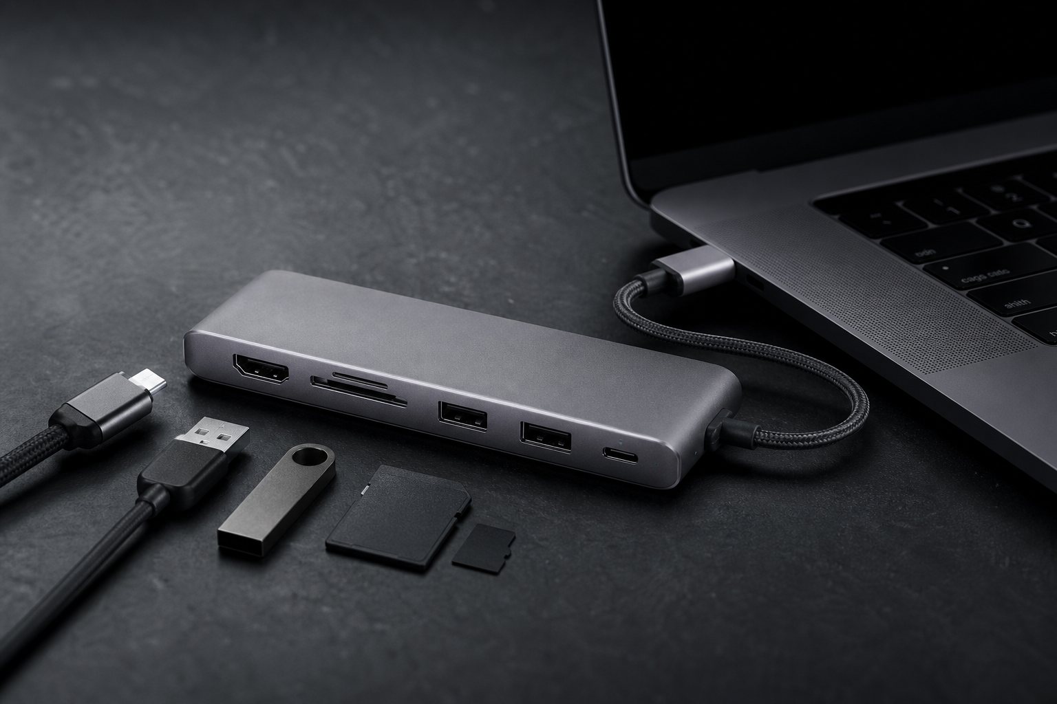 尼龙编织 USB-C 线缆与扩展坞产品